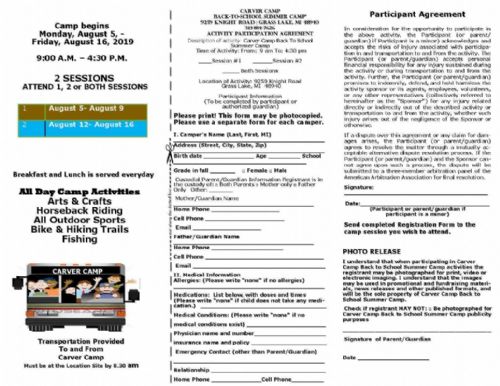 Register TODAY for 2019 Summer Day Camp (Session 1 or 2) Register TODAY for 2019 Summer Day Camp (Session 1 or 2)